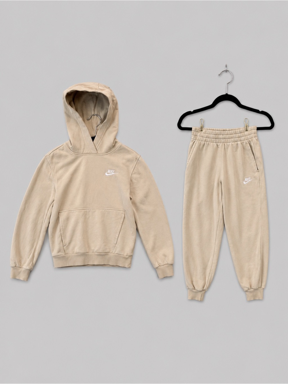 Nike Kids Beige Fleece Hoodie & Joggers Set